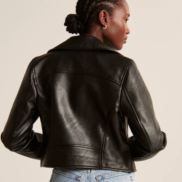 Abercrombie & Fitch Vegan Leather Moto Jacket - Picture 13 of 13